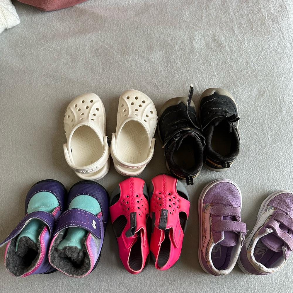 6C Shoe Bundle - Crocs, Vans, Merrel, see Kai run, Nike